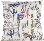 Anna's Collection Buitenkussen Bloem - Wit/Paars - 60 x 60 cm