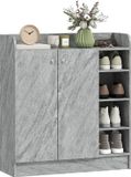 Homcom Armoire à chaussures 83x30x90cm MDF Gris