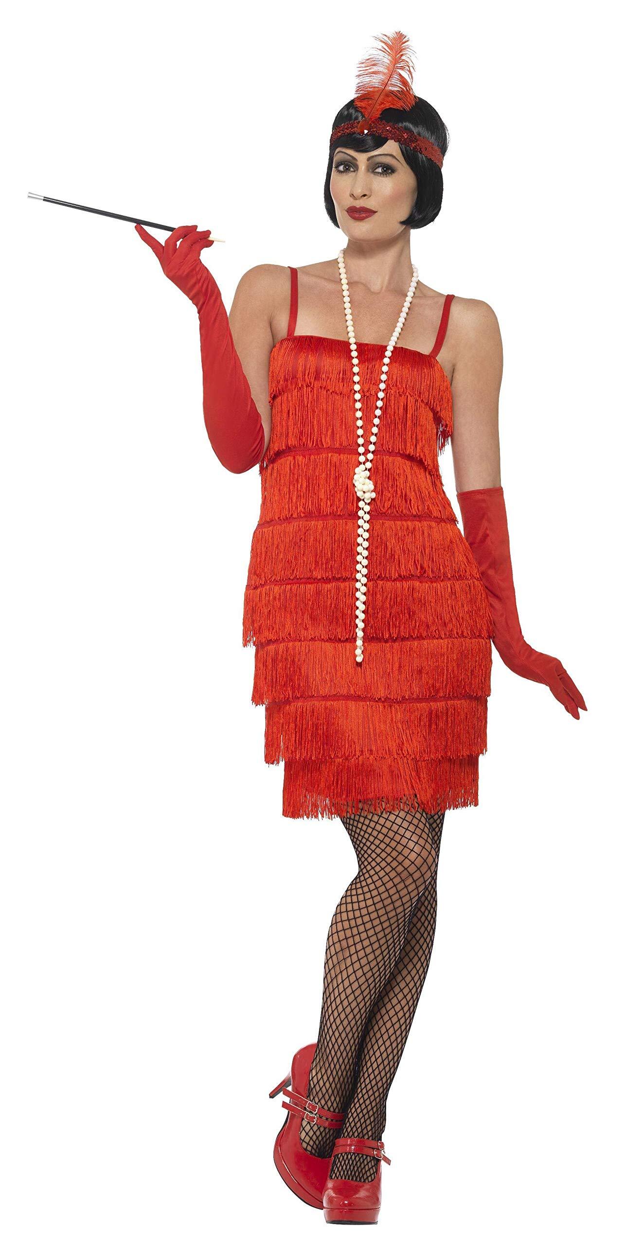 Smiffys Smiffy's Flapper Kostuum voor dames, korte jurk, haarband en handschoenen