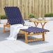 Maison Exclusive - Transat en bois d'acacia massif, couleur bleu foncé, avec tissu
