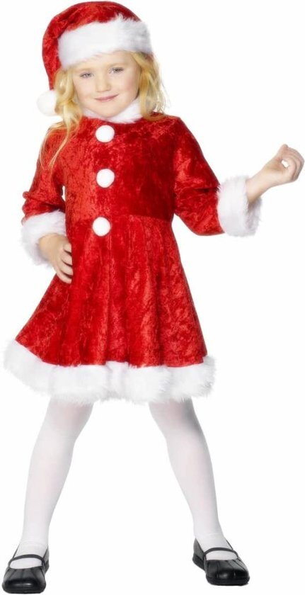 Smiffys Kerstvrouw mini kerstkleding kind - Smiffy s - Rood - Large