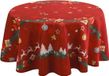 Polyester Le linge de Jules Polyester Tafelkleed Kerstmis Rood Rond 160 cm