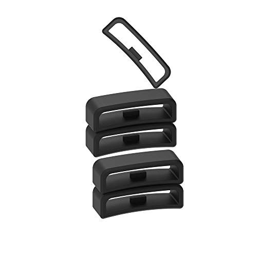 Chofit Compatibel met Garmin Vivoactive HR bevestigingsband Hoop Loop rubberen gesp houder compatibel met Garmin Vivoactive HR Regular Smartwatch, zwart