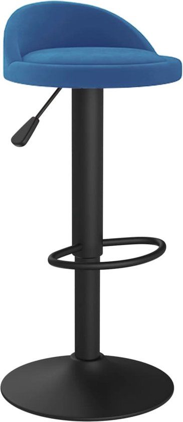 vidaXL Barkruk fluweel blauw
