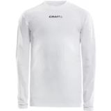 Craft Pro Control Compression Shirt Lange Mouw Kinderen - Wit | Maat: 146/152