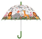 Esschert Design Paraplu voor kinderen - transparant - jungle thema - Dia 70 cm - automatisch