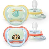 Philips Avent Ultra Air Night – Glow-in-the-dark fopspeen –(0-6 mnd) Extra luchtopeningen – 2 stuks - SCF376/24