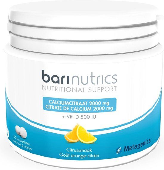 Metagenics Barinutrics Calciumcitraat Citrus - 90 Kauwtabletten