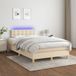 Maison Exclusive - Lit boxspring avec matelas et éclairage LED, couleur crème, 120 x 200 cm, textile