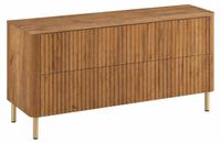 3xE living Meuble sous-vasque 120 cm, chêne artisanal, pieds dorés