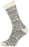 Teckel Homesocks bedsokken met wol - Warme huissokken voor de winter - Norwegian winter print - Slaapsokken - 42 - Wit