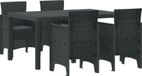 Maison Exclusive - Table et ensemble de chaises de jardin pour 5 personnes, anthracite, rotin synthétique