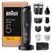 Braun AIO5565 All-in-One Series 5, 13-in-1 multigroomer, tondeuse voor gezicht, hoofd en lichaam, baardtrimmer, neushaartrimmer, 120 minuten accu, 14 lengtes (3-21 mm), waterdicht, zwart