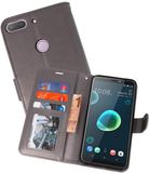 Best Cases Grijs Wallet Case Hoesje voor HTC Desire 12 Plus