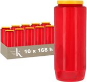 Kristen Kaars 7 Dagen Rood – Kaarsen – 10 Stuks – Herdenkingslicht – Grafkaars – Brandduur 168 Uur – Voor Binnen en Buiten