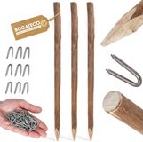 BOGATECO 3 x Hazelnoothouten schuttingpalen | Hoogte 180 cm | Set van 3