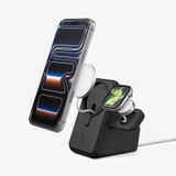 Spigen MagFit Duo Stand - MagSafe Charger Holder - Suitable for iPhone 17/16/15, Apple Watch and AirPods - 25W - Black