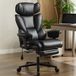 Pangivo Fauteuil de bureau ergonomique inclinable avec repose-pieds similicuir noir 56 x 52 x 121 cm