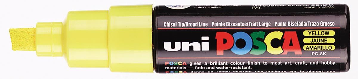 Posca uni-ball Paint Marker op waterbasis PC-8K geel