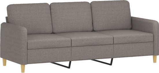 vidaXL Driezitsbank 180 cm stof taupe