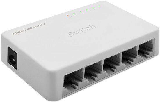 Qoltec - Netwerkswitch - Gigabit - 5 Poorten - Snelle Ethernet