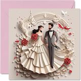 Trouwkaarten voor koppels - kerkklokken - Gefeliciteerd Happy Engagement Gifts, Gefeliciteerd Goed Gedaan Kaart, 145mm x 145mm Bruiloft Huwelijk Wenskaarten voor Koppels Verloofde Verloofde