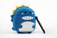 Funny Airpods Hoesjes | Beschermend Hoesje van siliconen voor Apple Airpods - Blauwe draak ontwerp met anti-verlies karabijnhaak. Compatibel met Airpods 1 & 2