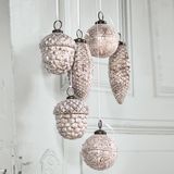 LOBERON Kerstversiering set van 6 Quirat wit