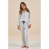 Little Label pyjama met stippen - wit/donkerblauw