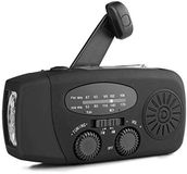 Unyqoos® Radio portable à manivelle avec énergie solaire et option de chargement USB pour extérieur