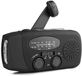 Unyqoos® Radio portable à manivelle avec énergie solaire et option de chargement USB pour extérieur