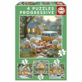 Educa - Konijn Progressieve Puzzelset 12+16+20+25st | Vanaf 3+
