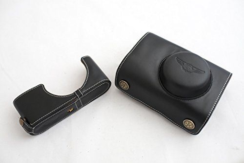 TP Handgemaakte Echt Lederen Full Camera Case Bag Cover voor Leica X-E Typ 102 Leica X2 X 1 - Zwart - Onderste Opening Versie