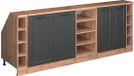 Vicco Rion Enfilade pour mur incliné – 210 cm Set de 5 corps de meuble 60 cm de profondeur Anthracite style champêtre