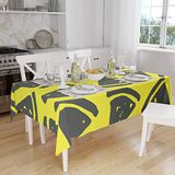 Bonamaison Tafelkleed, Anti-Mold, Sneldrogend, Waterdicht, 100% Polyester Tafellaken, Neon Geel, Rook, 140 x 160 Cm