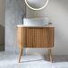 Hudson Reed Chalton 80cm unité de lavabo cannelé incurvé en chêne avec lavabo ovale