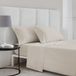 Icecat Ensemble de literie satin, 400 fils, beige, 90x190/200 cm