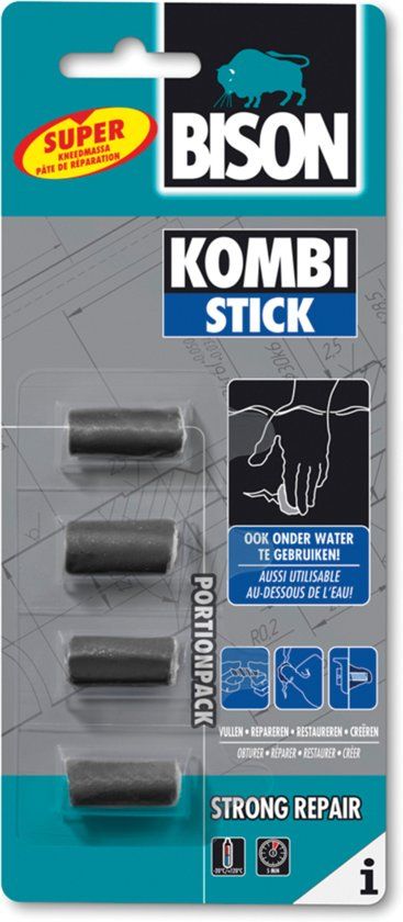 Bison 2-componentenlijm Kombi Stick Portion 4 x 5 g