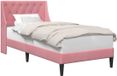 vidaXL Bedframe met hoofdeinde, roze, 100 x 200 cm, fluweel