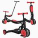 Looping SCOOTIZZ Evolutieve loopfiets 5-in-1 met duwstang/driewieler voor baby's, uitbreidbaar, kinderstep, met duwstang, rood