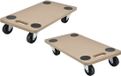 Hi Verhuis trolley/hondje - 2x - meubelroller - met handvat - MDF - 200 kg - 56 x 30 cm - Transportplank
