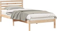 vidaXL Bedframe met hoofdeinde, bruin, 80 x 210 cm, massief grenenhout