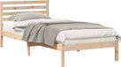 vidaXL Bedframe met hoofdeinde, bruin, 80 x 210 cm, massief grenenhout