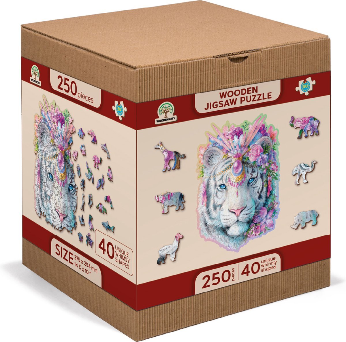 Wooden City Tijger puzzel in hout 250 stuks