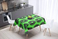 Bonamaison Tafelkleed, Anti-Mold, Sneldrogend, Waterdicht, 100% Polyester Tafellaken, Neon groene rook, 140 x 140 Cm