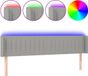 vidaXL LED Headboard - 163x16x78/88 cm - Fabric - Light Gray