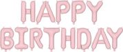 Partydeco Sp. Z O. O. Folieballon Happy Birthday Pastel roze- pink party
