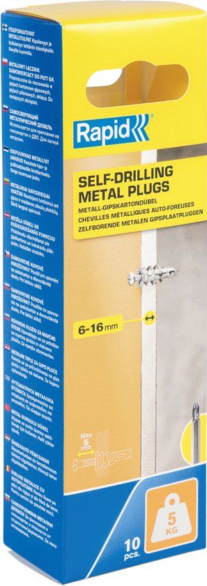 Rapid Gipsplaatplug voor Plaatdikte 6-16mm – 5 kg (10 st.)