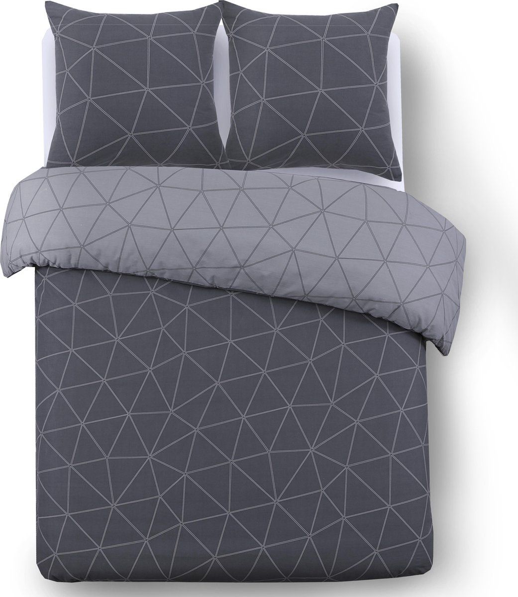 Vision Home VISION Hugo donkergrijs dekbedovertrek 260x240cm - 100% katoen