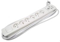 RS PRO Verlengkabel, 5 m, 6-voudig schakelbaar, type E - Frans met kabel 250 V